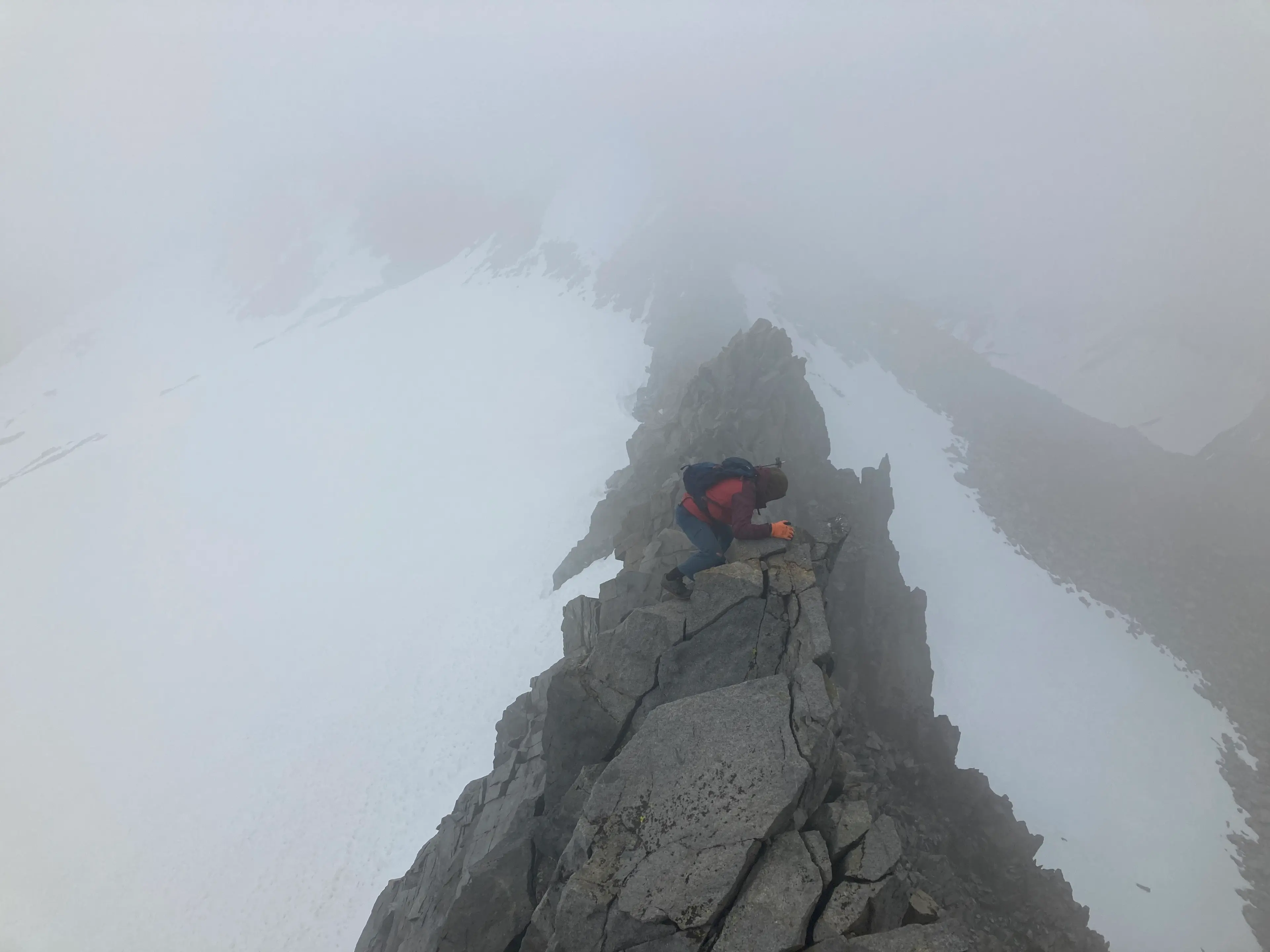 Descending east ridge of Mount Lyell